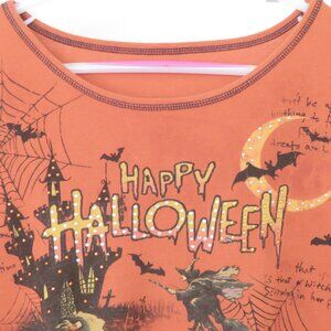 Happy Halloween, Rhinestone, Embellished, Pumpkin Spice Orange, Cotton T-Shirt